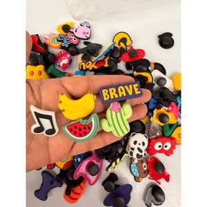 Nunkus Shoe Decoration Charms Bulk Lot PVC Letters Animals Fruit for Clogs 100pc